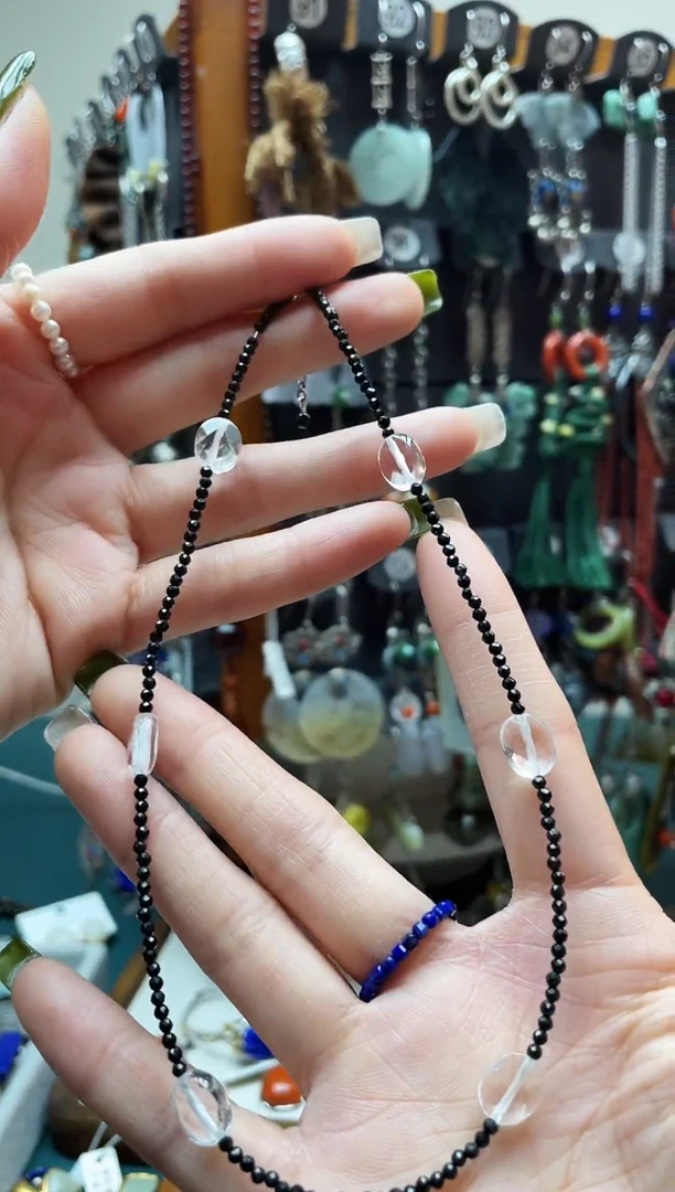 颈饰银S925镶嵌尖晶石饰品