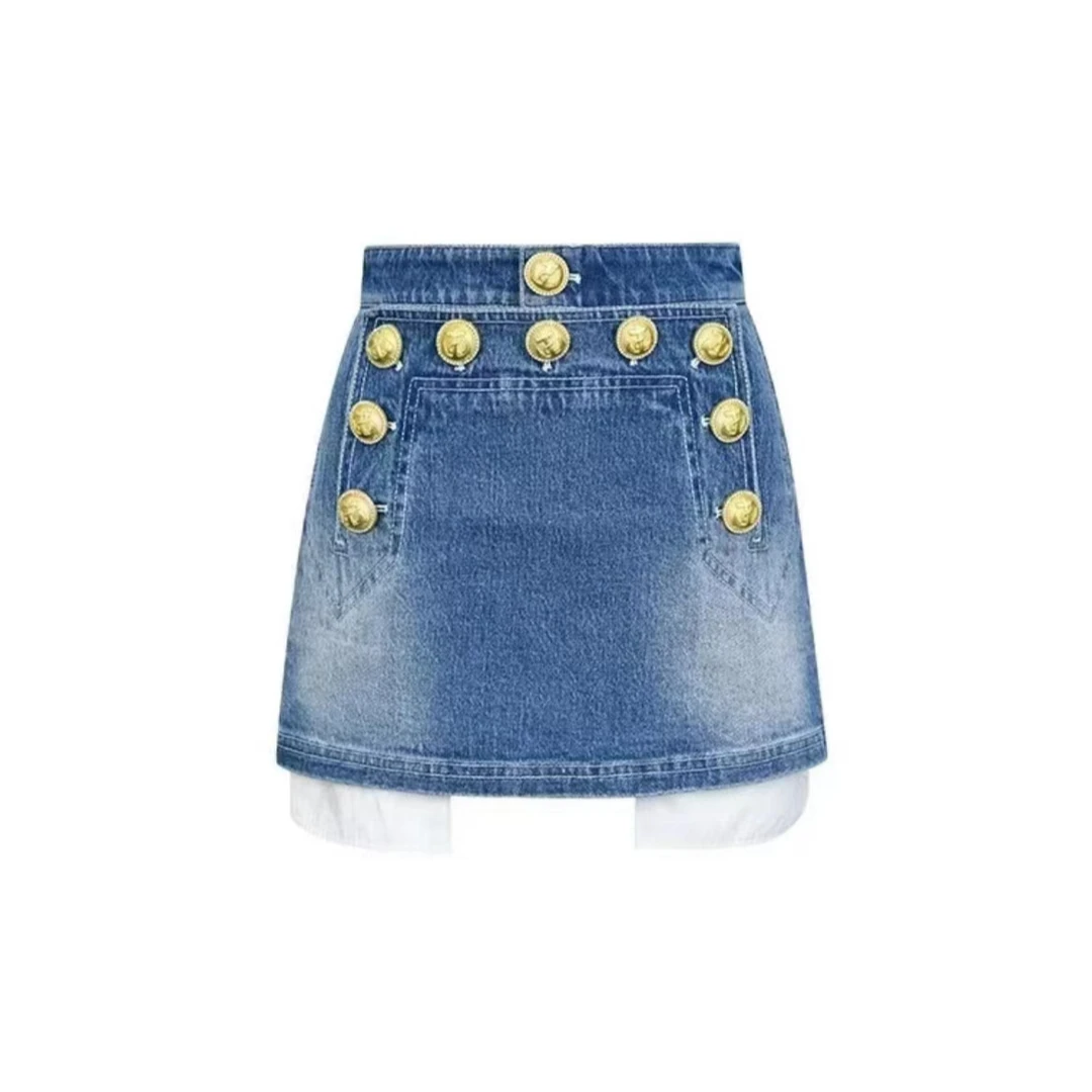 LeFame/拉飞姆LeFame/拉飞姆23春海军风牛仔裙裤LF23C31S02N076