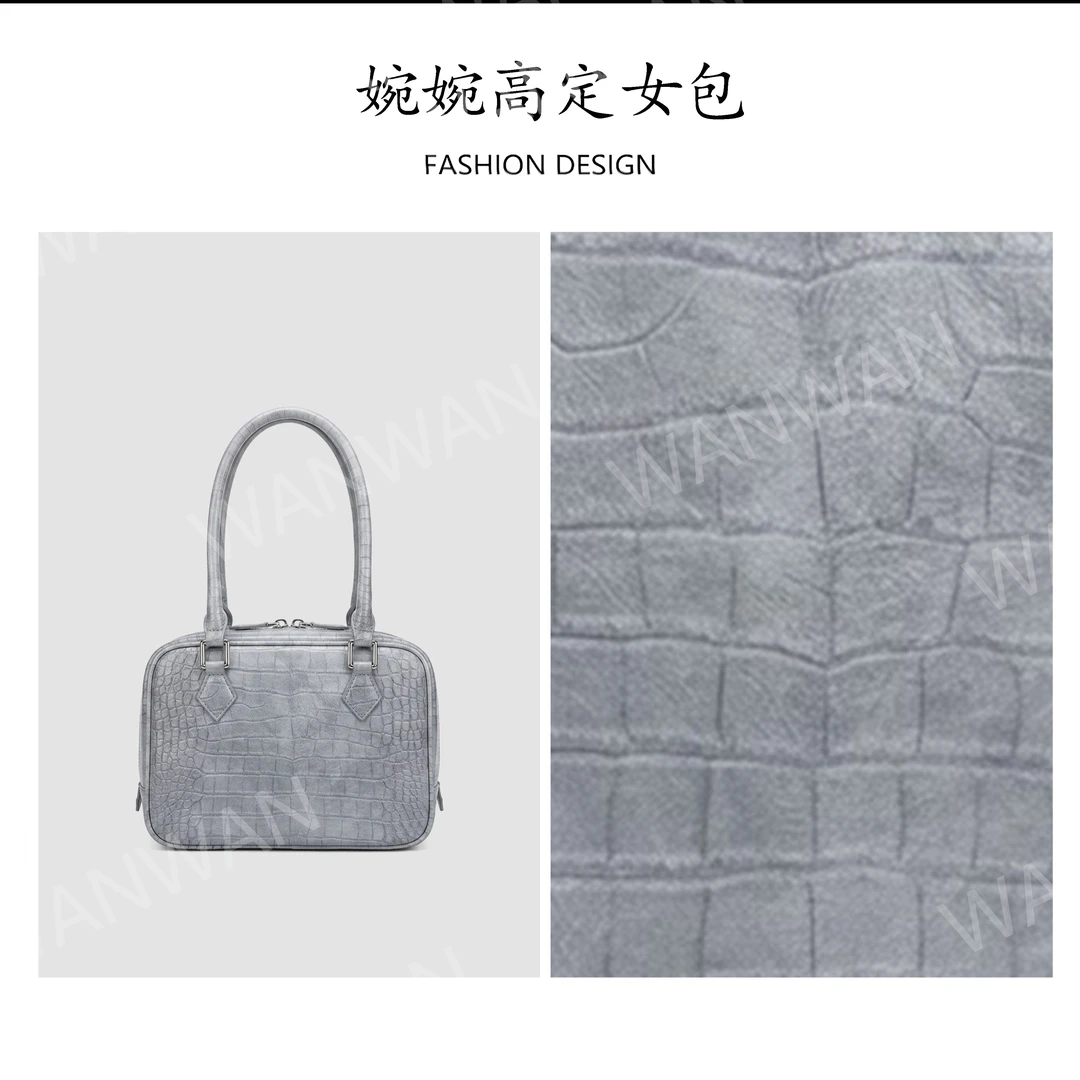 IEIS新款时尚百搭女士轻奢风单肩手提斜挎包BG2680510-雾灰蓝