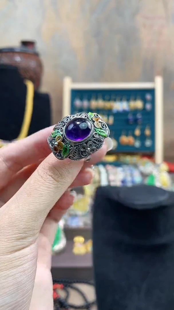 非遗手工花丝镶嵌戒指