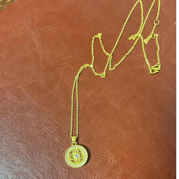 足金镶嵌套链情侣新年礼物