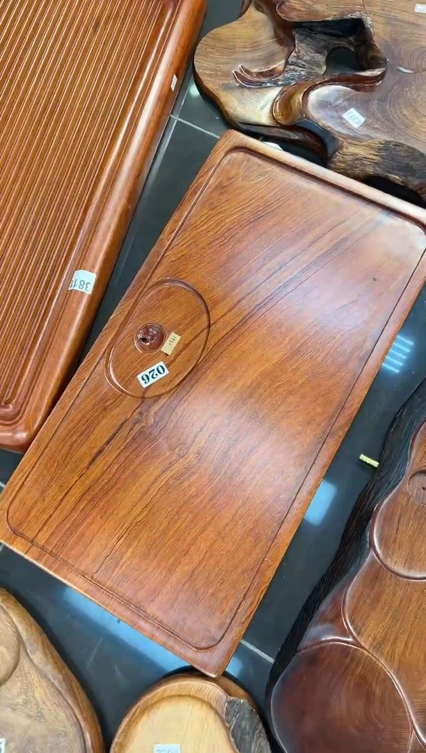 【闪购商品】大果紫檀（缅甸花梨）茶盘026