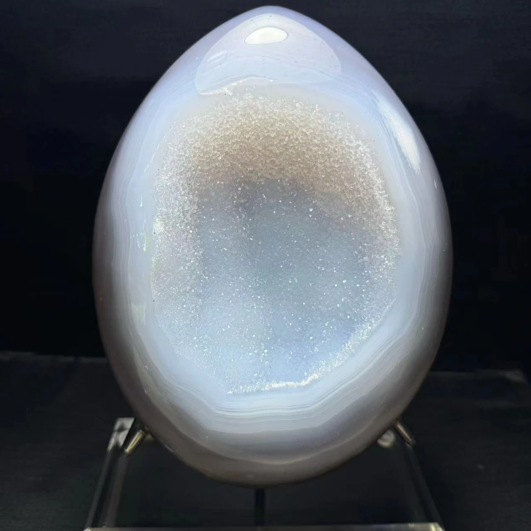 原矿全抛光玛瑙砂糖恐龙蛋摆件晶牙闪亮