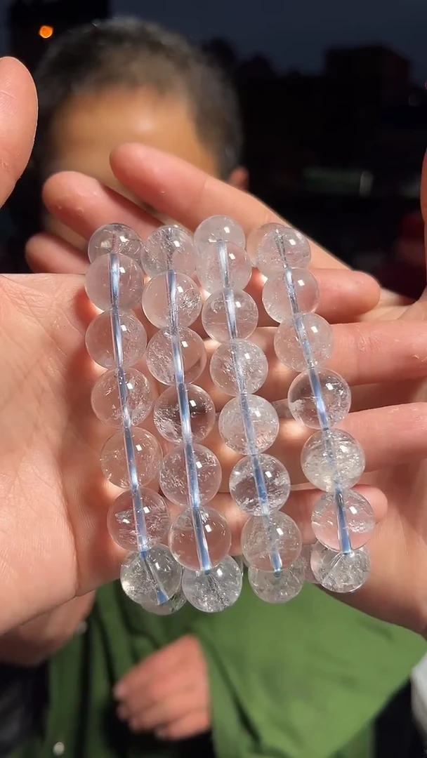 【闪购商品】水晶手链未镶嵌天然白阿赛手串多样性发一14mm