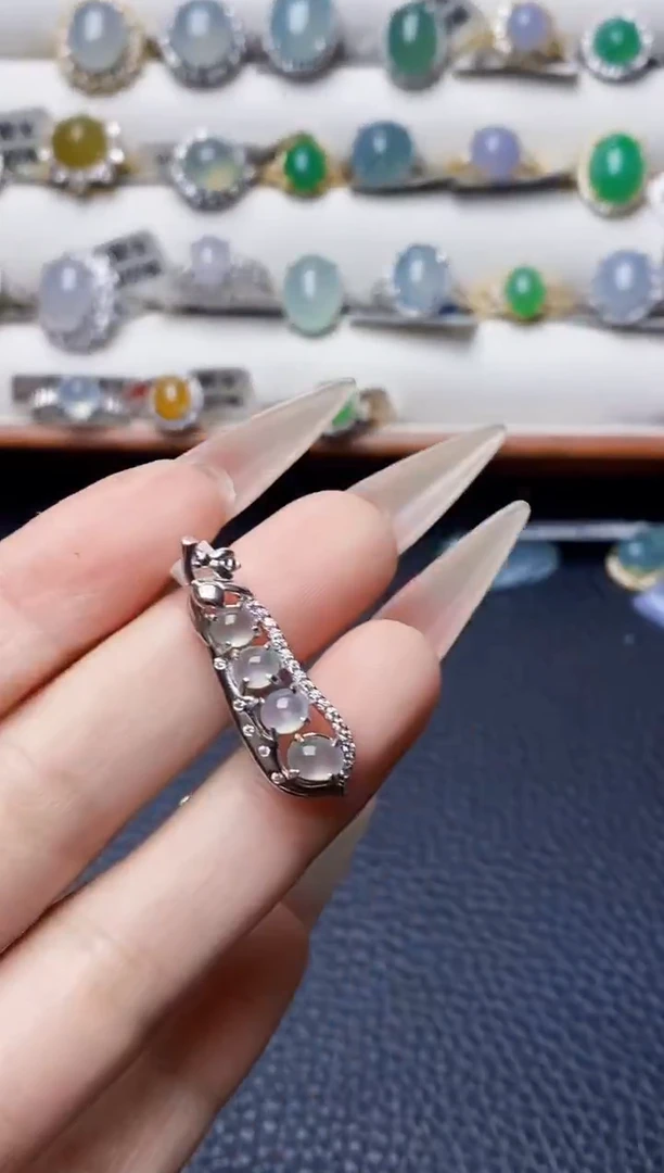 银S925镶嵌戒指翡翠5236