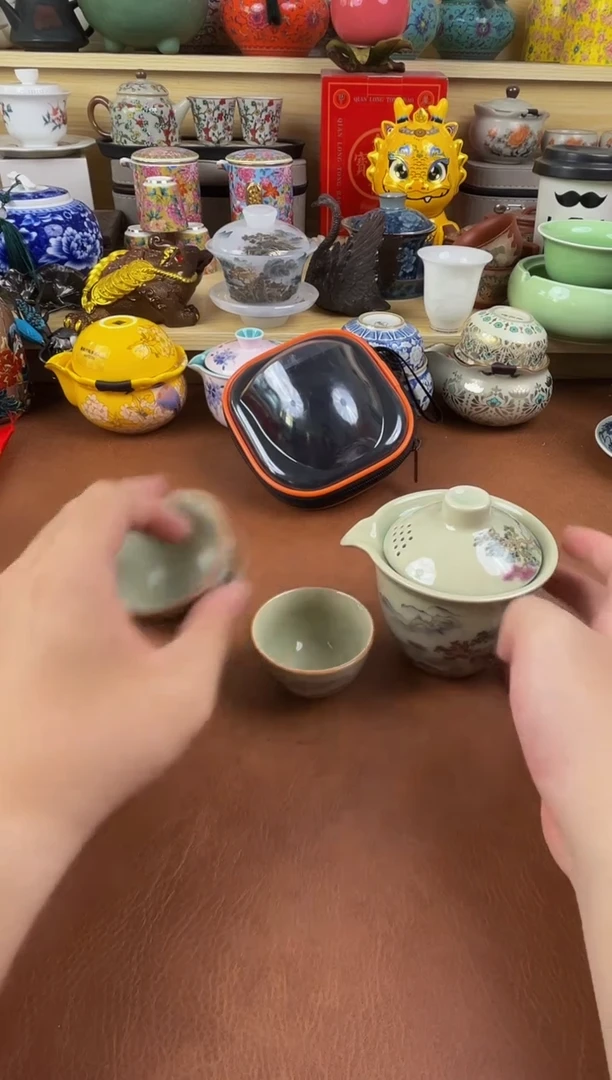 陶瓷茶具摆件旅行套组