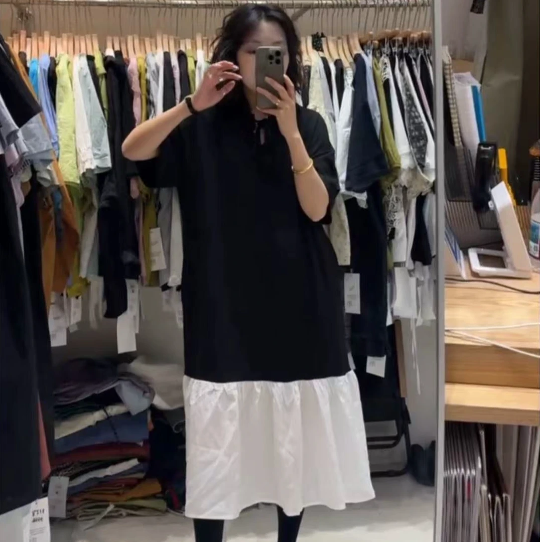 1607 U 韩版女新款夏款时尚洋气百搭休闲宽松连衣裙