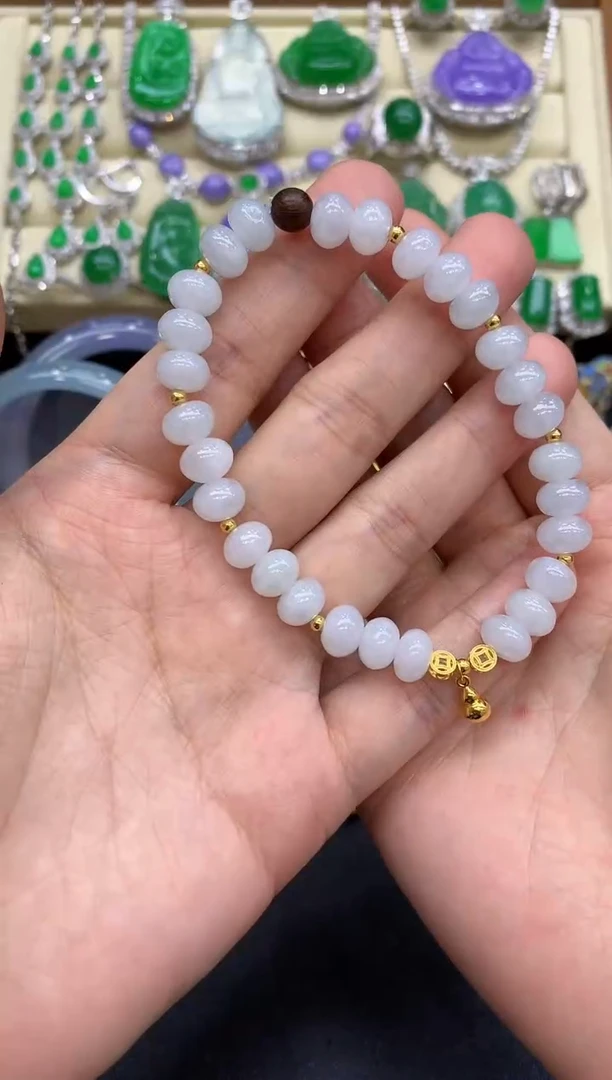 18K金镶嵌手链翡翠147-中国好珍宝