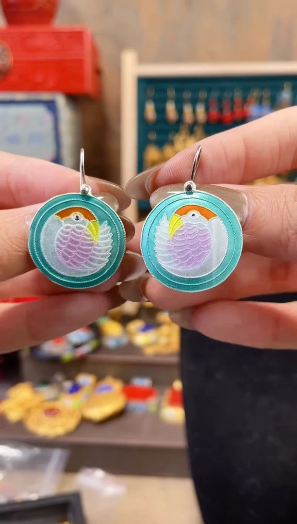 【闪购商品】非遗景泰蓝银胎耳环