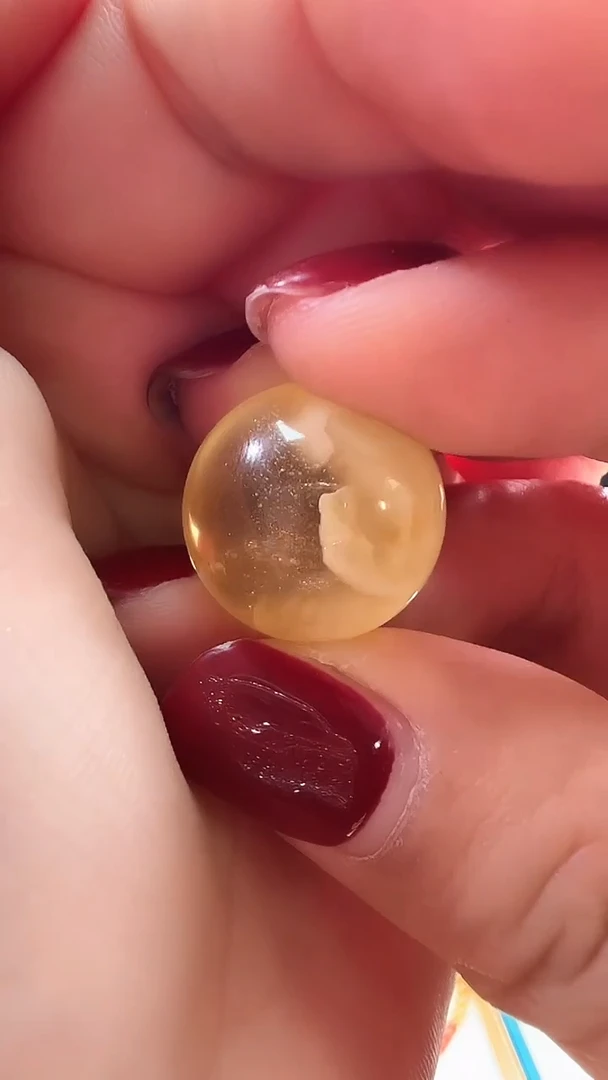 裸石琥珀未镶嵌18+蜜蜡半蜜半珀圆珠单颗