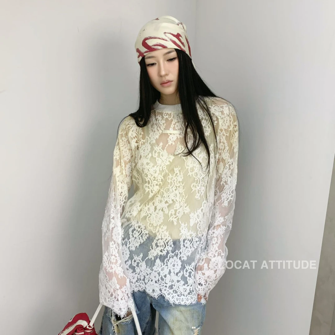 【LOCAT】 senseaweek   定制蕾丝圆领T恤   SA894
