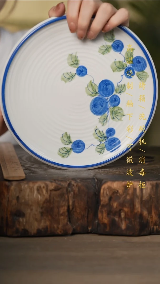 瓷片景德镇高温釉下彩可微波烤箱洗碗机