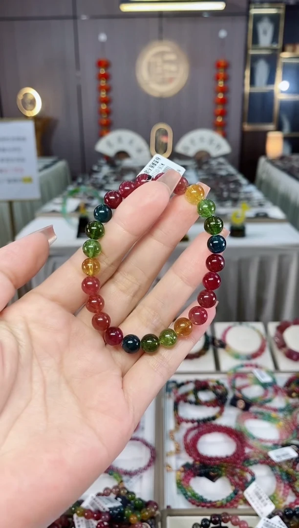 未镶嵌收藏级老矿碧玺单圈手串7mm+碧玺hon多样性发一条
