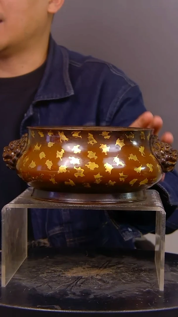 丰****镀山水铜缘紫铜香炉结缘1111