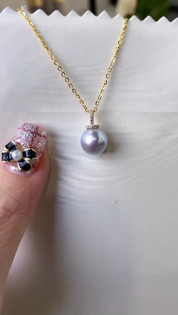 【闪购商品】海水珍珠吊坠(赠链)18K金镶嵌9-9.5真多麻吊坠