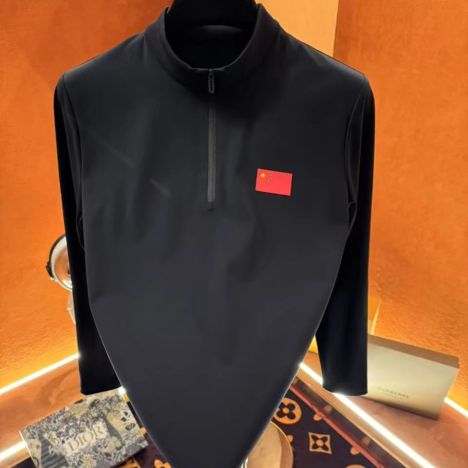 叶总户外净版运动无痕长袖-轻奢半拉链立领卫衣-9999