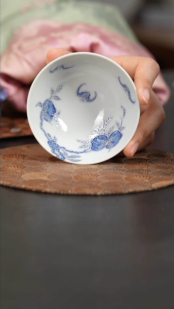 【闪购商品】杯四景堂青花描银