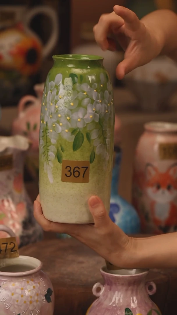 陶瓷367景德镇设计师手作花器摆件侘寂风