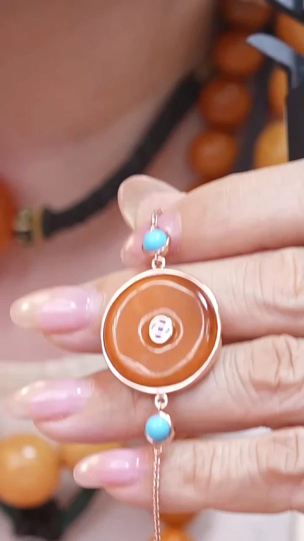 蜜蜡颈饰银S925镶嵌8155天然蜜蜡珠宝奇石云端妖孽全部保真