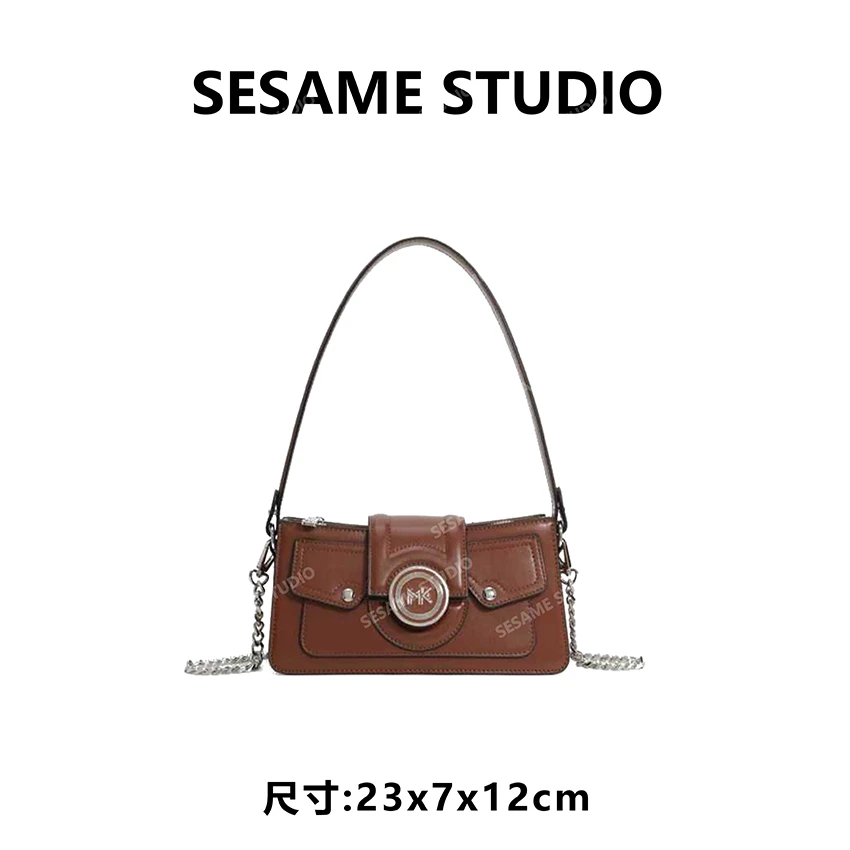 芝麻集】品牌MANDYKARENY新款女包FES-6068-棕色腋下斜挎单肩百搭