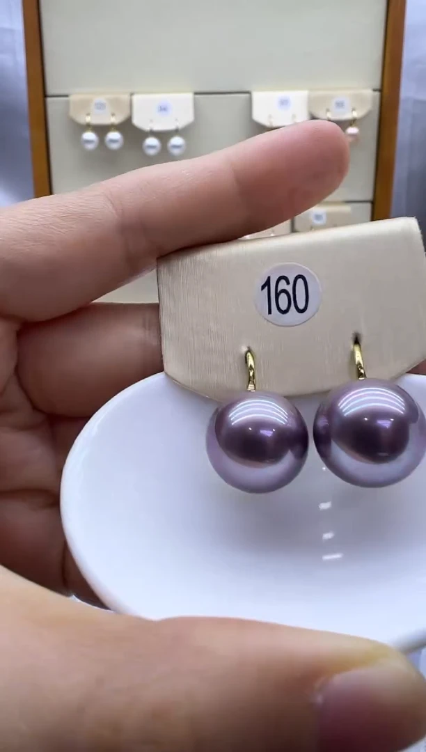 银S925镶嵌耳饰淡水珍珠160
