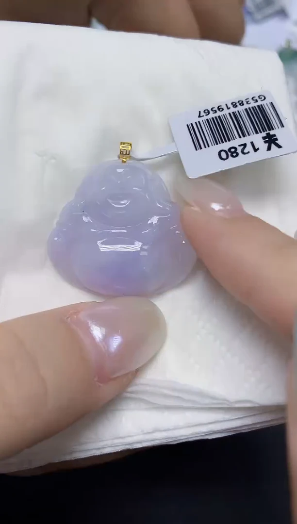 翡翠18K金镶嵌颈饰天然缅甸翡翠A货