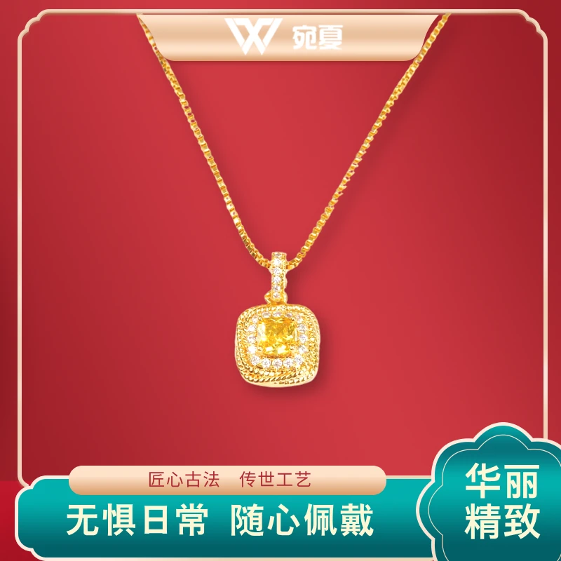 铜合金项链 镶钻方糖吊坠女款简约小方糖戒指项链耳钉首饰铜镀金