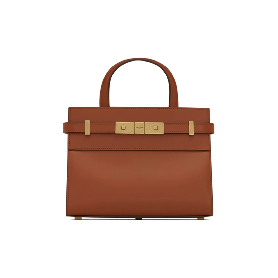 95新 YSL/圣罗兰 圣罗兰焦糖色小号曼哈顿 单肩包 12039083女包