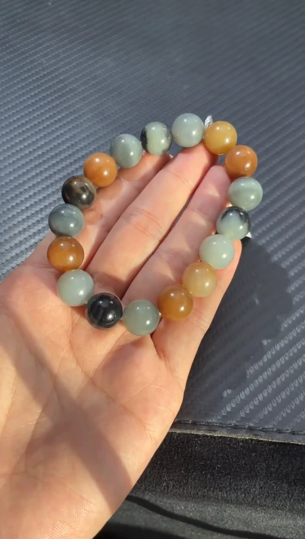 未镶嵌手链和田玉若羌楼兰多宝卡12手串微色差