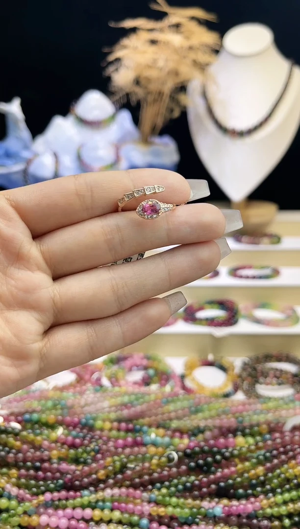 【闪购商品】碧玺/银S925镶嵌J碧玺戒指多样性发货