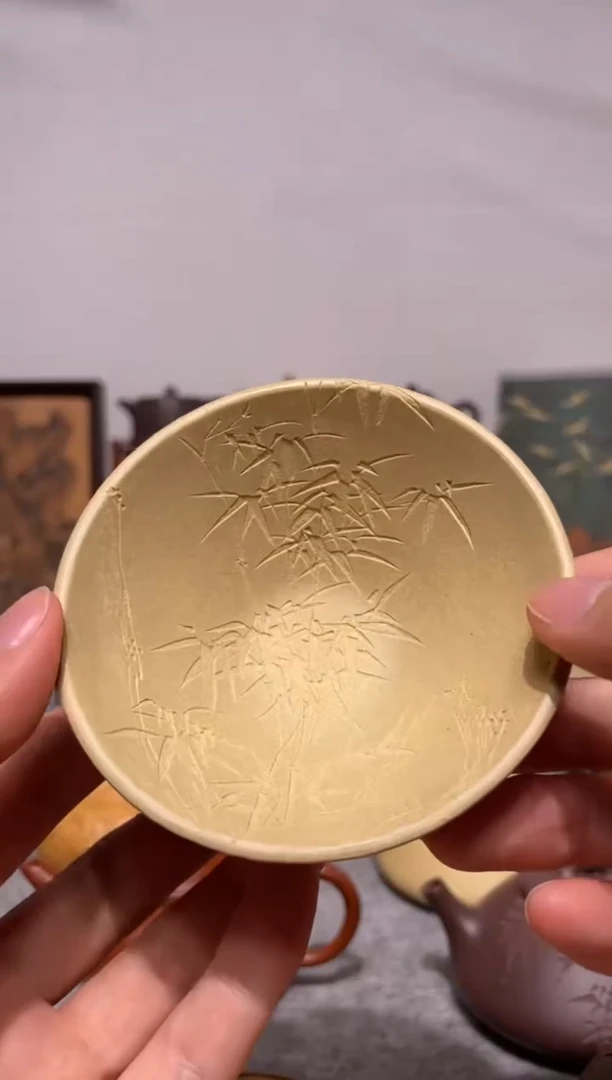 茶壶紫砂郭大水潭本绿手工泥斗笠杯