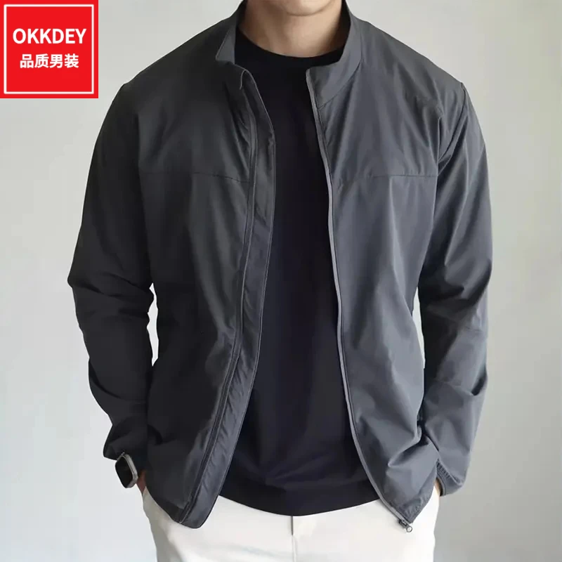 轻奢痞帅男装春秋新款男生高级感衣服简约立领短外套时尚休闲夹克