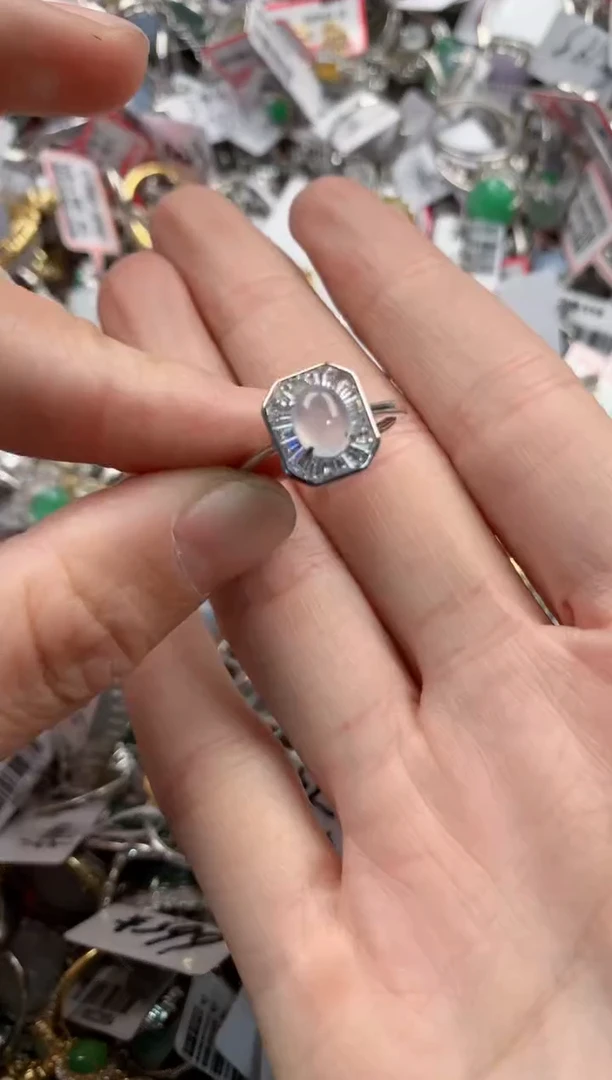 银S925镶嵌戒指翡翠555   10