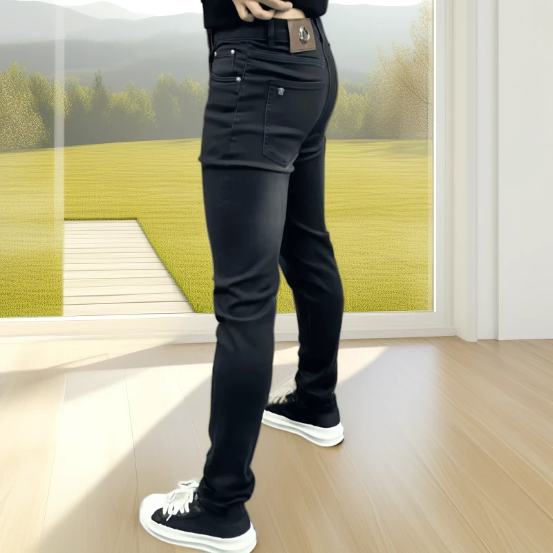 修身休闲百搭裤子男弹力2025款黑色百搭高档男士男款秋冬牛仔裤