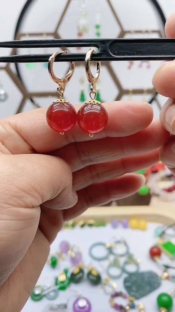 未镶嵌南红玛瑙耳饰145