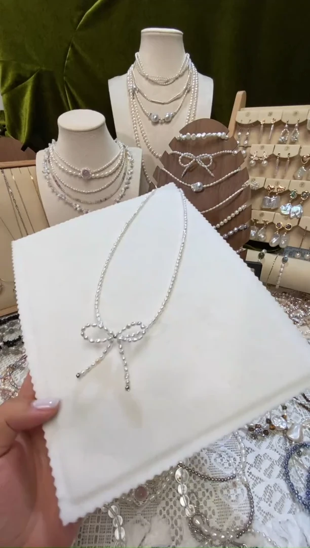 海水珍珠钛钢颈饰蝴蝶结珍珠项链