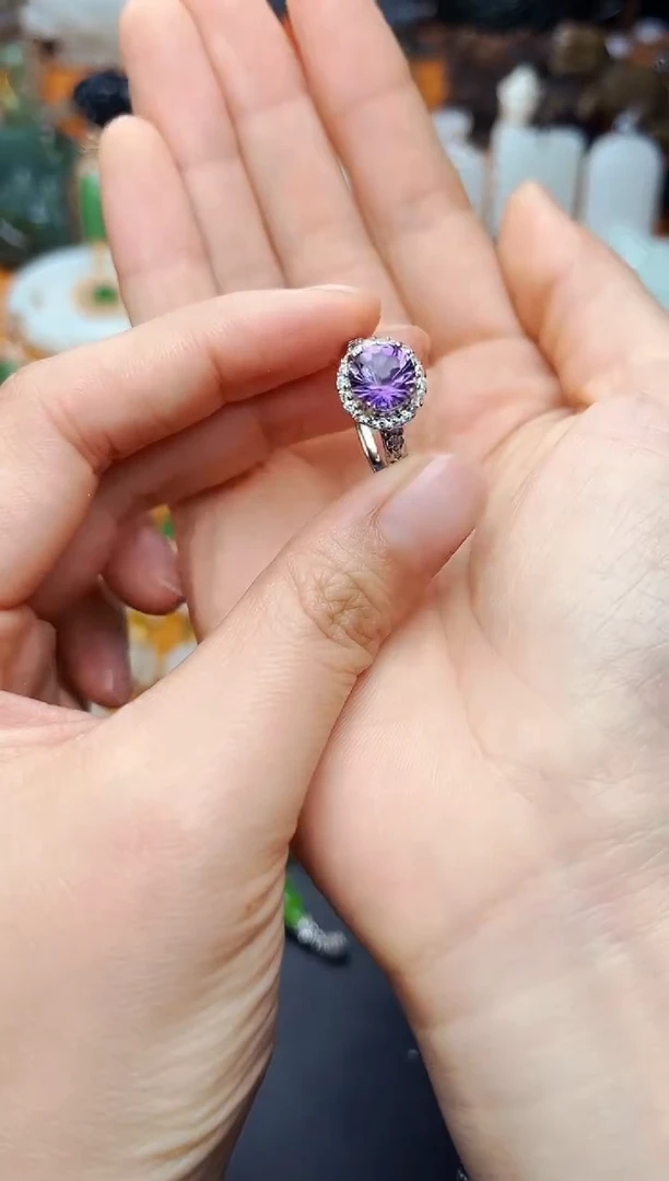 【闪购商品】水晶戒指银S925镶嵌戒指