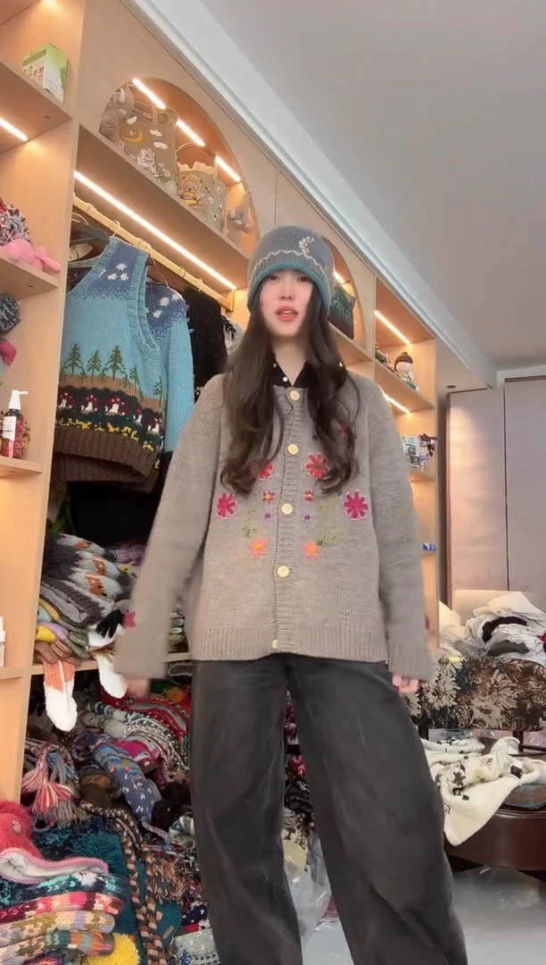 羊毛灰咖开衫毛衣xl码160以内