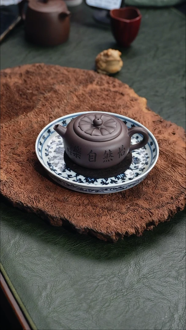 茶壶紫砂24 莲蒲,JYM,紫泥