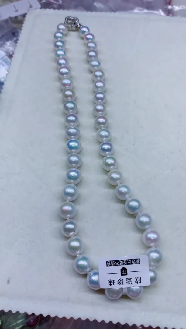 淡水珍珠银S925镶嵌项链非无暇