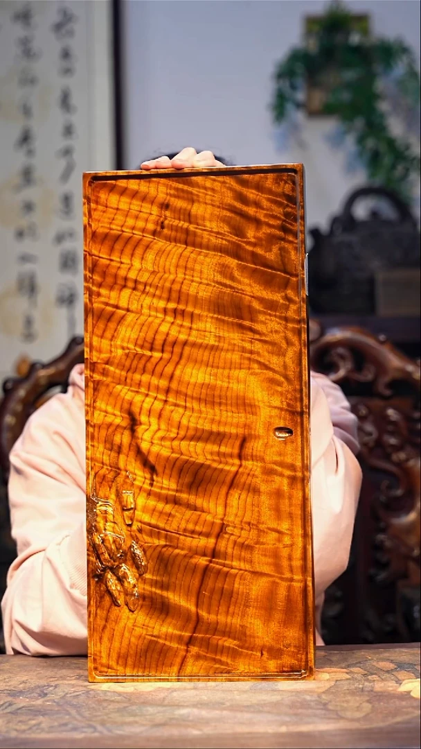 金丝楠【38】可改干/湿泡款 精品满花 一木整雕 纯干金丝楠茶盘