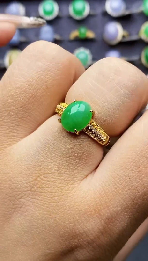 银S925镶嵌戒指翡翠2601