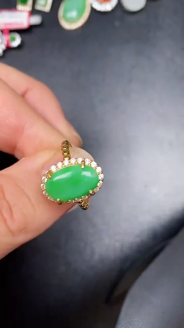 银S925镶嵌戒指翡翠5400