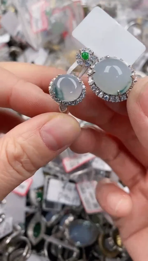 银S925镶嵌戒指翡翠222                      5