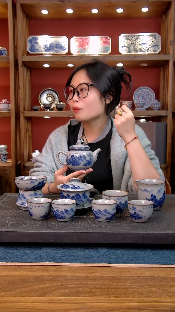 简装家用款9件套 老陶泥开片纹陶瓷茶具