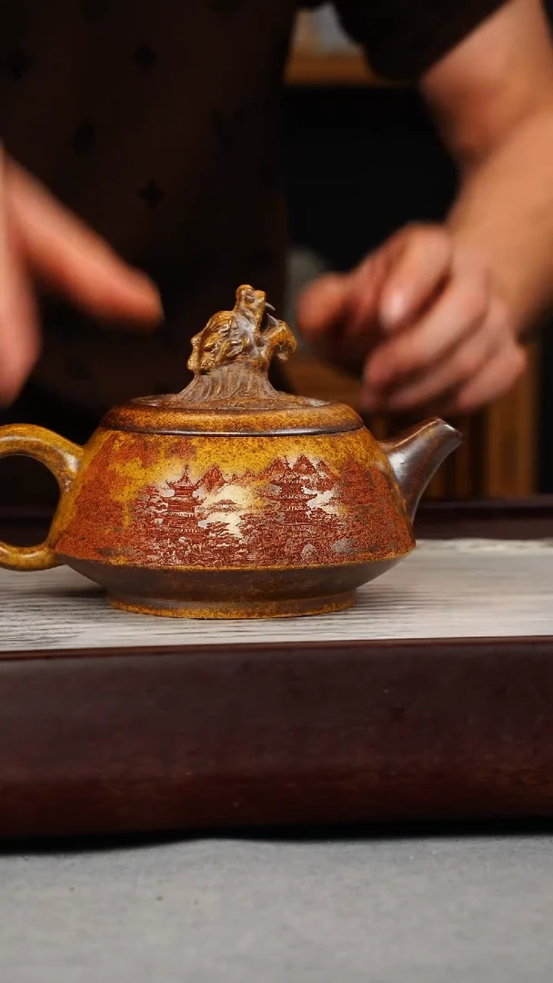 【闪购商品】紫砂茶壶龙骨金砂 龙头老大 楼房