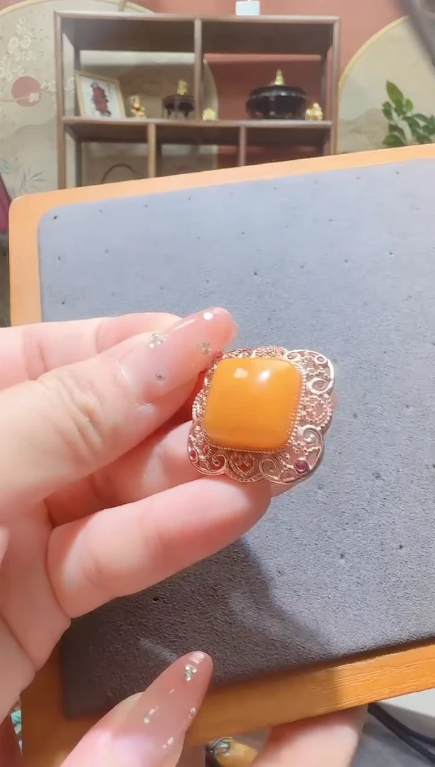 蜜蜡颈饰银S925镶嵌150天然蜜蜡珠宝奇石全都保真