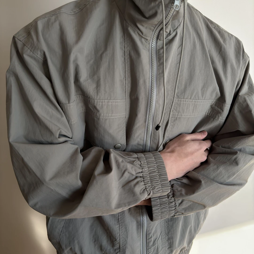 B·W新款哈灵顿早春薄款运动休闲痞帅高级感立领抽绳防晒夹克外套