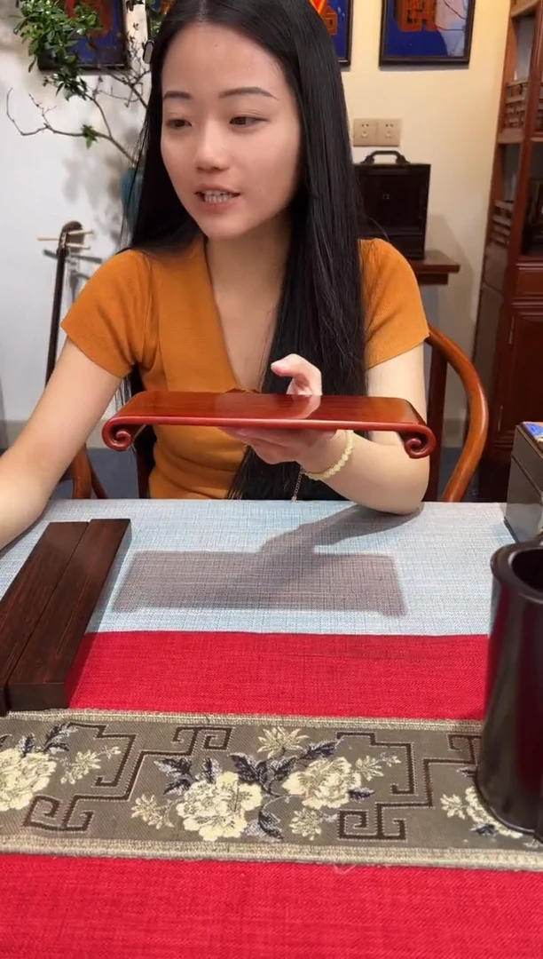 紫檀木类成套家具卷书 底座   一木一器  一物一拍