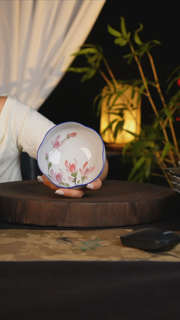 碗景德镇手工手绘高温釉下彩可进蒸箱烤箱洗碗机